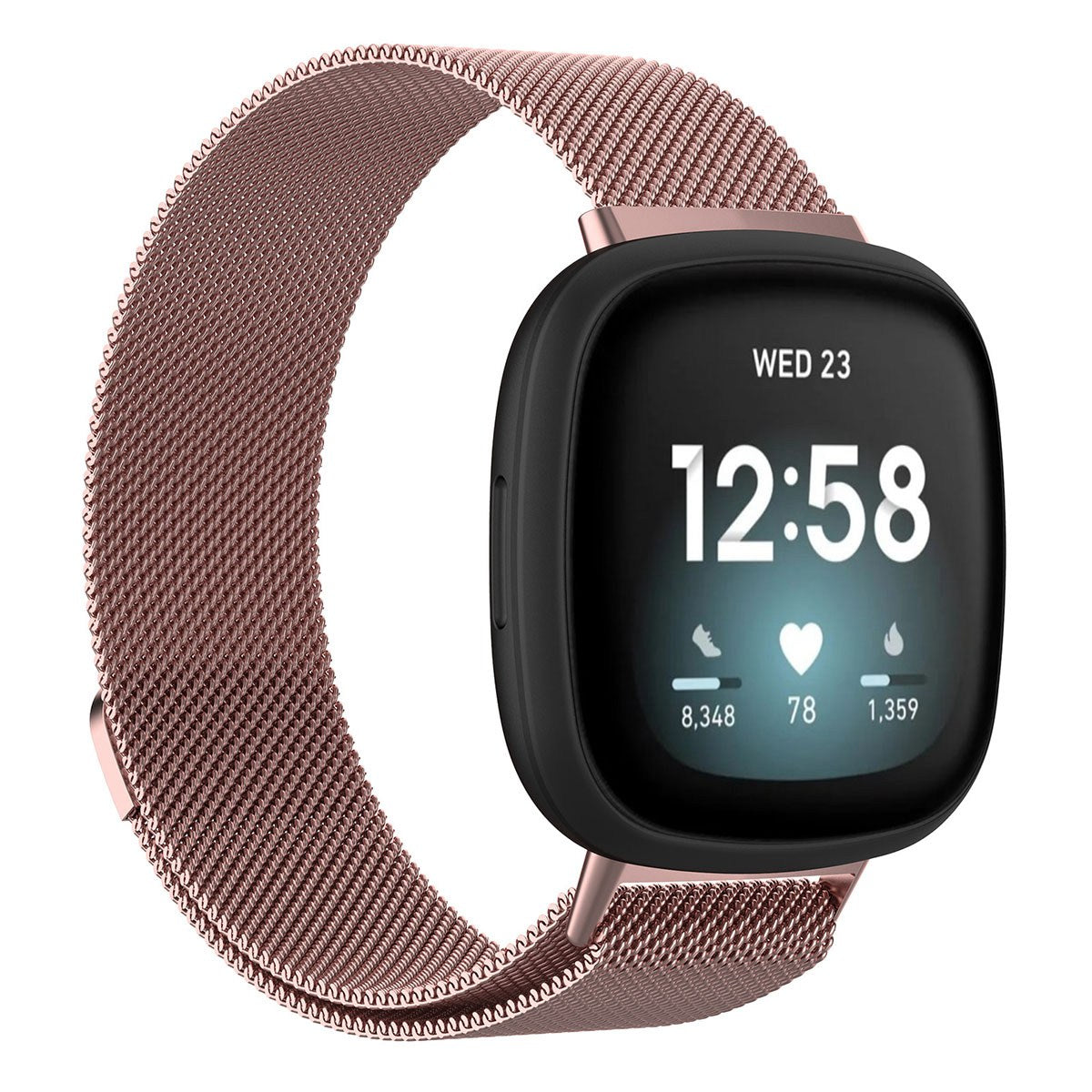 For Fitbit Versa 4 Sense 2 Milanese Smart Watch Band Metal Replacement Watch Strap Size: L For Fitbit Versa 4 Sense 2 Milanese Smart Watch Band Metal Replacement Watch Strap Size: L